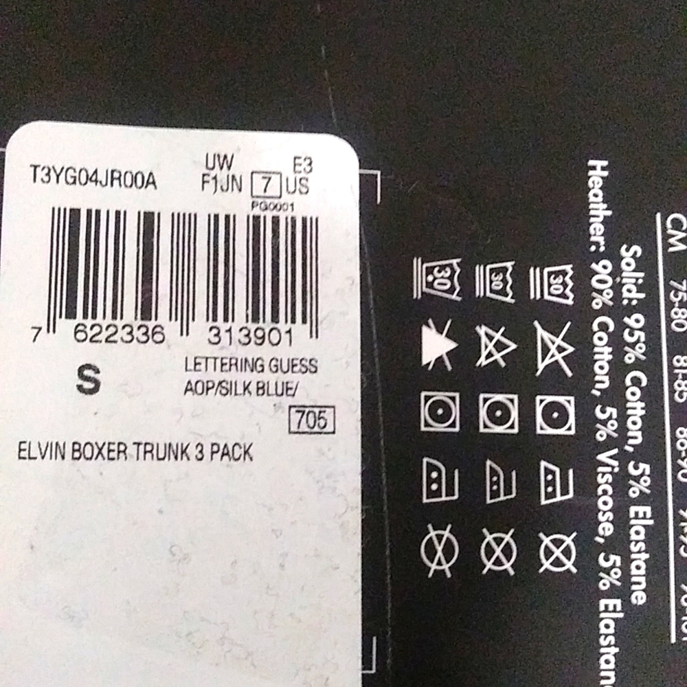 GUESS "Special Edition"-3 Pack. Boxer Trunk Cotton Stretch. Size S - Picture 5 of 5